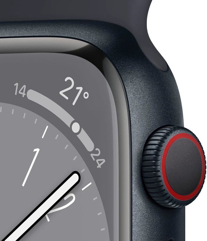 Apple Watch Series 8 (45mm) GPS + LTE, Sport Band, Graphite Aluminium/Midnight